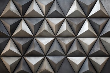 Fototapeta premium Triangle bas relief pattern wall art architecture.