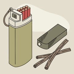 Portable Fire Starter Kit with Matches and Tinder