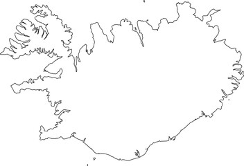 A clean, minimalist, and blank outline map of Iceland. Ideal for infographics, presentations, or as a simple graphic for any project.

