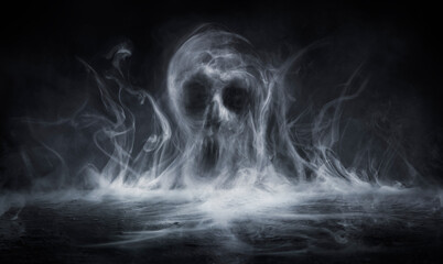 Scary Ghost With Smoke - Scream In Dark