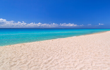 Beautiful beach at Caribbean sea in Playa del Carmen, Mexico.