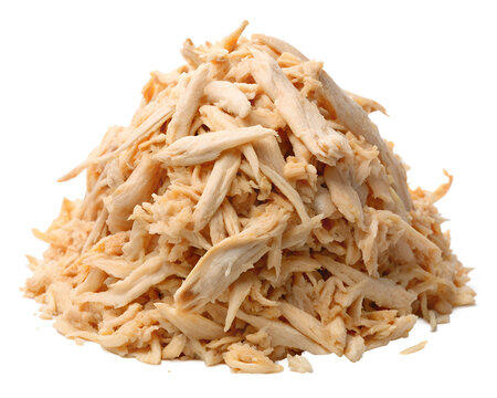shredded chicken breast on transparent background