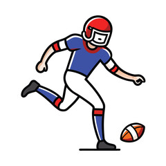 Fototapeta premium American football player kicking the ball. Isolated sports character icon