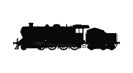 a silhouette of an old steam locomotive engine © Siam Studio