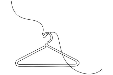 
Clothes hangers continuous one line drawing minimalist outline illustration
