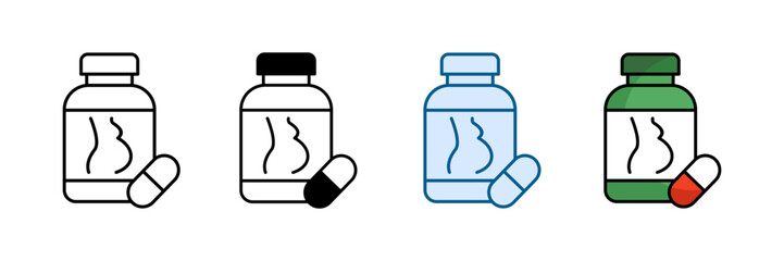 Pregnancy Vitamins Icon Set Multiple Style Collection