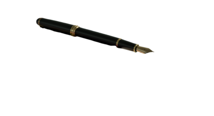 The writer s poised fountain pen a symbol of creativity ready to capture ideas against a dark background with classic