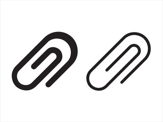 Obraz premium Two paperclip icons isolated on white background, one in black fill