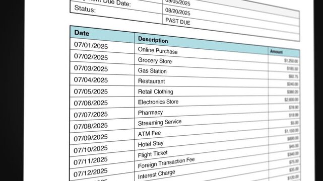 Overdue Credit Card Bill with Amount Due Notice Animation 1