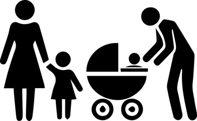 family care vector silhouette 