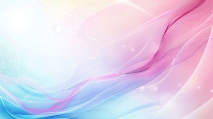 Fototapeta premium Abstract flowing waves blend pinks, blues, and whites with light sparkly accents