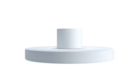 White Cylindrical Product Display on Round Platform