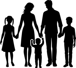 silhouette of a family