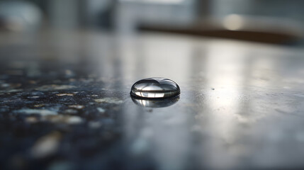 Macro Photography: Water Droplet on Reflective Surface