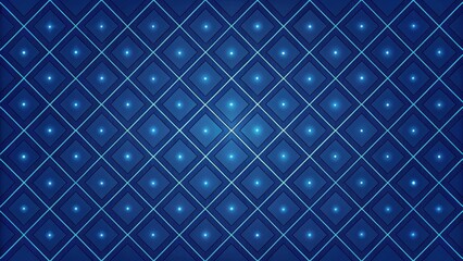Fototapeta premium Futuristic blue diamond grid pattern digital art abstract design virtual environment aesthetic perspective modern concept