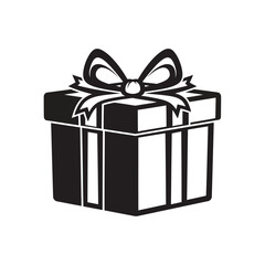 Obraz premium Gift box with bow icon vector