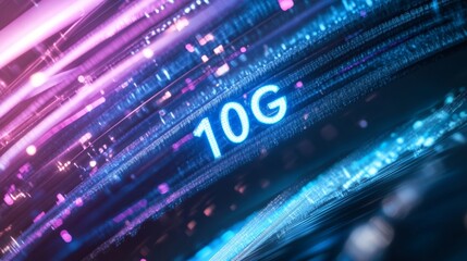 A colorful image with the word 10G written in blue