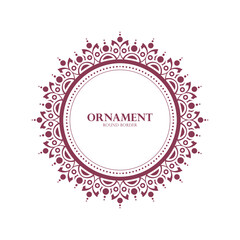 Decorative Ornamental Round Frame in Elegant Style for Invitation Border