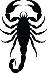 Scorpion vector on transparent background, scorpion silhouette vector icon Scorpion.