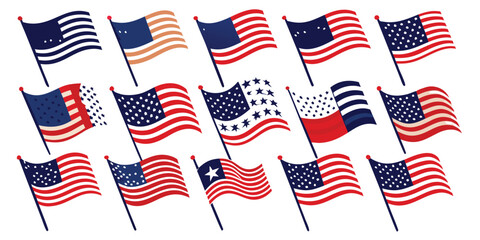 Twelve Stylized American Flag Designs