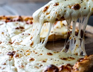 チーズが伸びる濃厚なピザ