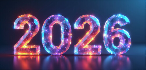 2026 year background, colorful design. New year.