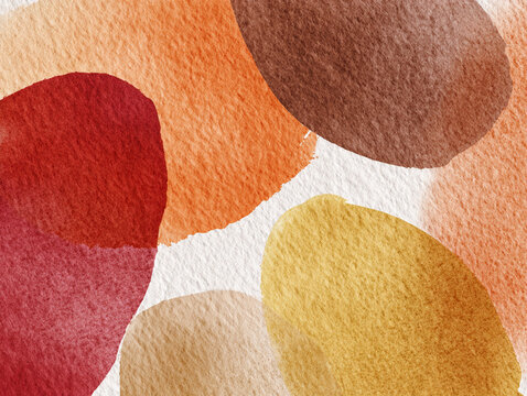 Autumn Watercolor Abstract Shapes Background &ndash; AI Generated Illustration