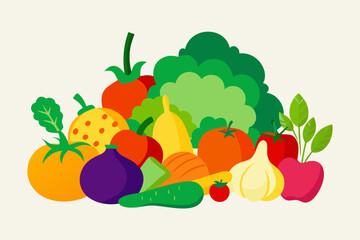 Vibrant assortment of fresh fruits and vegetables