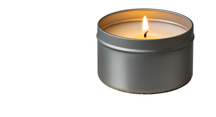 A warm glow emanates from a candle offering a moment of peace and reflection in the quiet darkness with a metal
