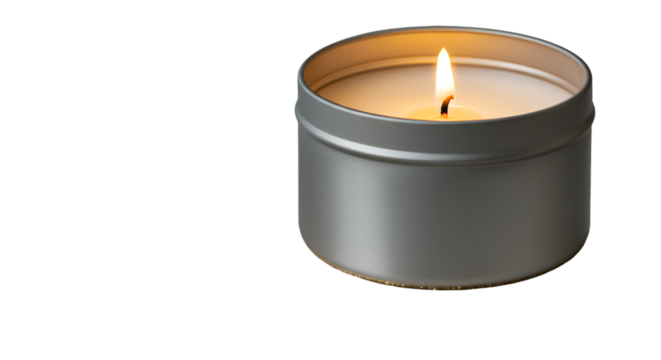 A warm glow emanates from a candle offering a moment of peace and reflection in the quiet darkness with a metal