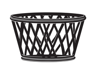 Elegant basket symbol in simple modern vector style