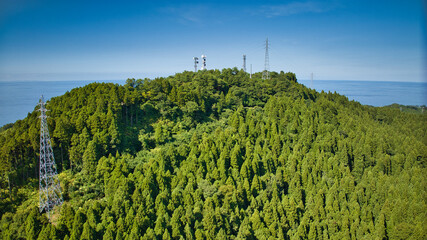 日本の富山県朝日町の笹川地区周辺の様子