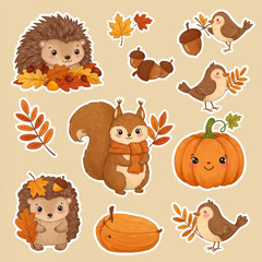 set of funny animals