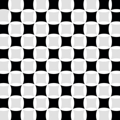 Abstract geometric pattern featuring alternating black and gray squares with rounded corners, creating a visually dynamic and repeating design.