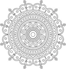 Circular pattern in the form of a mandala. Henna tatoo mandala. Mehndi style. Decorative pattern in oriental style. 