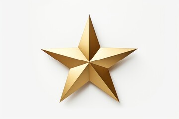 Christmas gold star papercut christmas symbol white background.