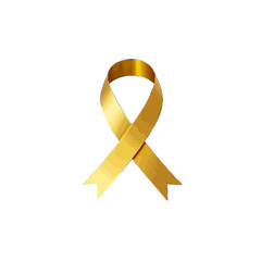 Vector art of a single golden awareness ribbon, symbolizing hope and support for various causes