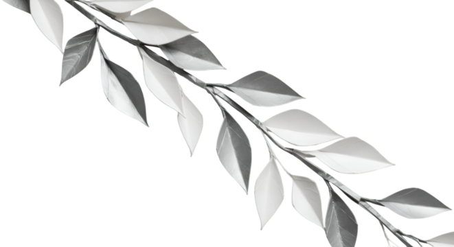 A silvery branch reaching across the night leaves gleaming like moonlight whispering secrets of the forest against an