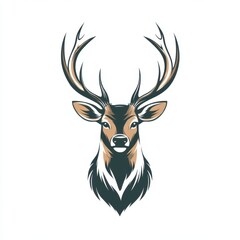 Naklejka premium Majestic stag with impressive antlers displayed in artistic design for nature lovers