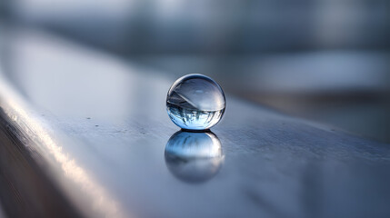 Macro Photography: A Tiny Glass Sphere Reflecting the World