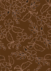 Cute tropical leave seamless watercolor pattern background. Leave vector illustration. Watercolor print in rustic vintage style, textile or wallpapers.