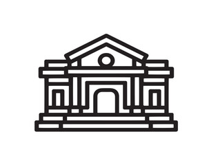 Professional architecture building illustration in minimal vector art