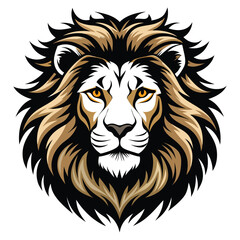 Majestic Lion Head Portrait with Flowing Mane