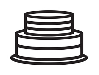 Minimalist cake icon with elegant line vector drawing