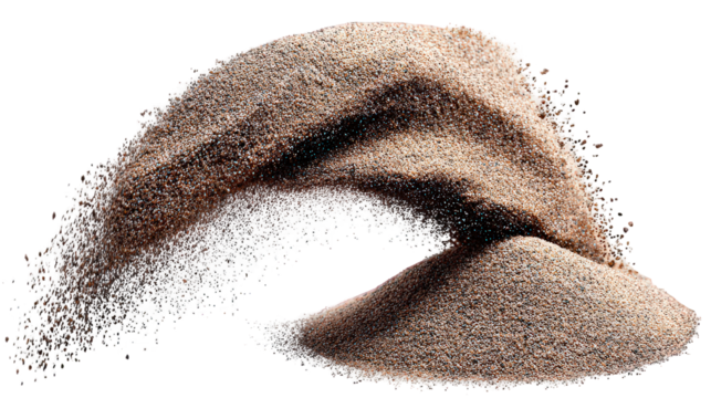 Abstract Brown Sand Wave on Transparent Background