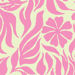 The modern blue of floral textile tropical bicolor grey and blue flower and leaves miniprint flowers geometric textile for clothes. A Seamless hand drawing pattern.