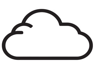 Elegant weather cloud icon outlined in thin vector style