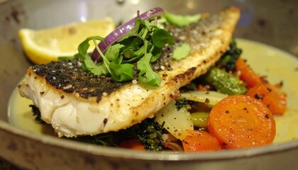 Poached Cod with Herbs