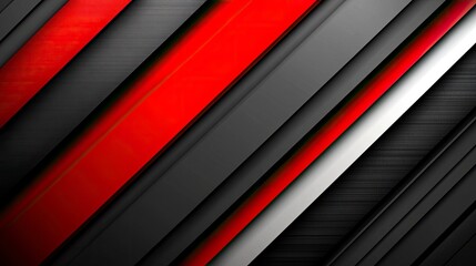 Fototapeta premium Dynamic Red and Gray Diagonal Stripes: Abstract Geometric Background