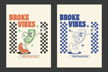 Retro Funny Money Cartoon Character